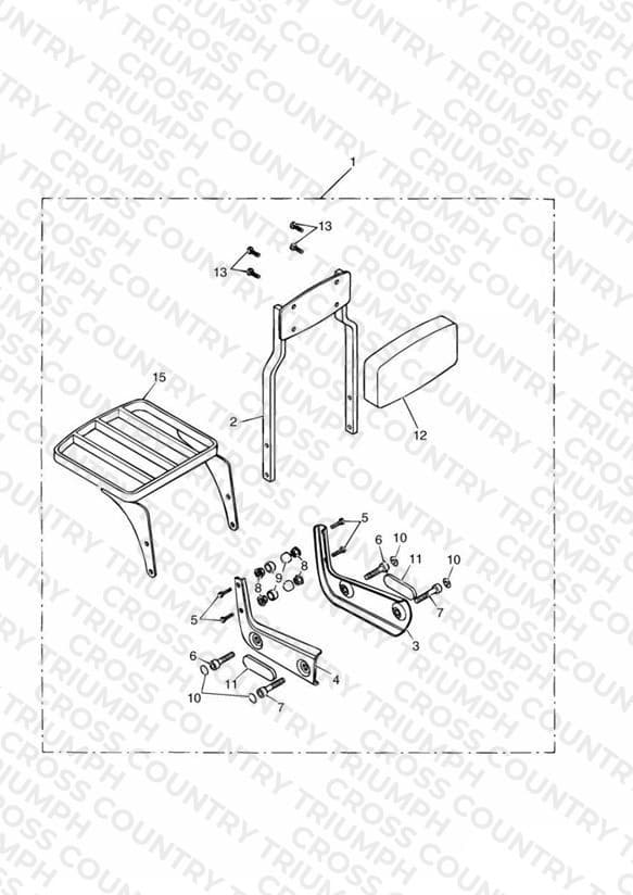 Passenger Backrest Tall + Luggage Rack Kit