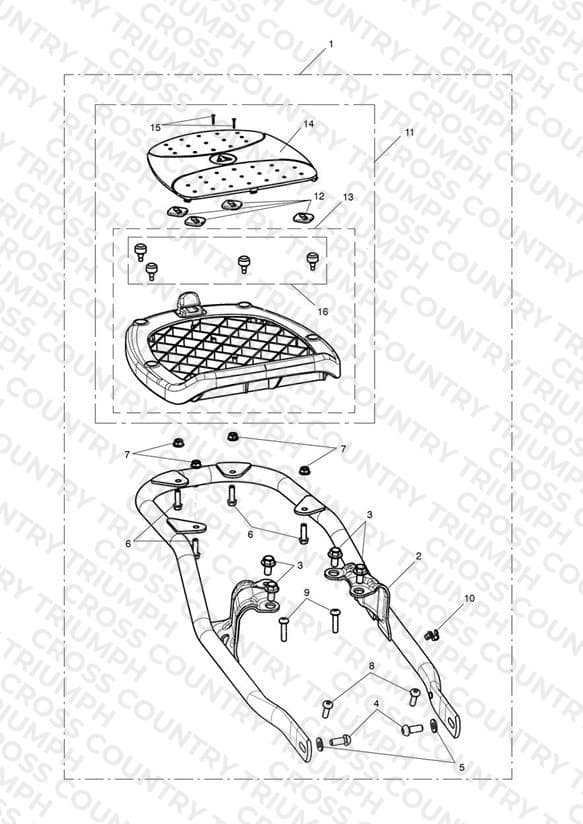 Top Box Mounting Kit, Chrome
