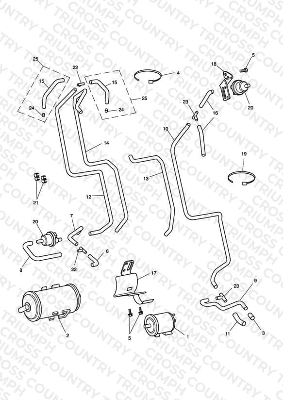 Evaporative Loss Control System - California Only - Bonneville T100 210262 > Eng No 255842