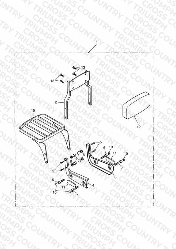 Passenger Backrest Standard + Luggage Rack Kit
