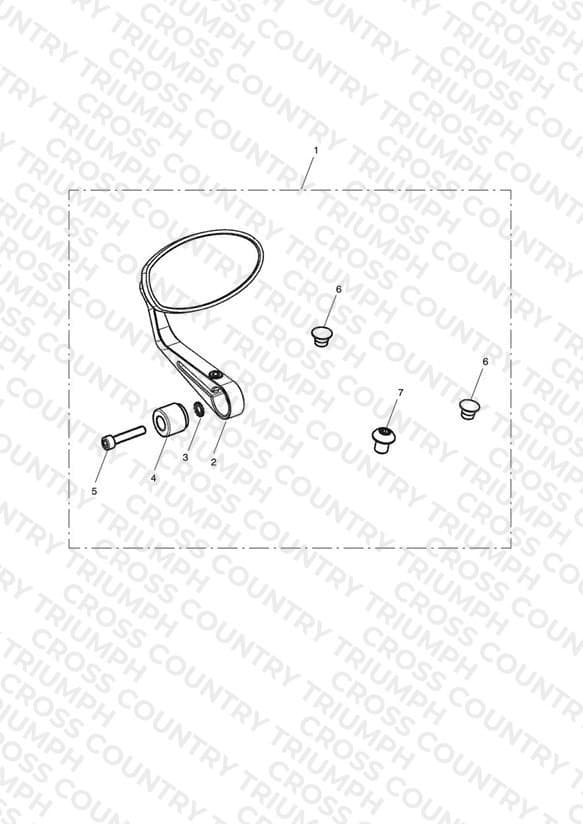 Bar End Mirror Kit, Clear Anodised