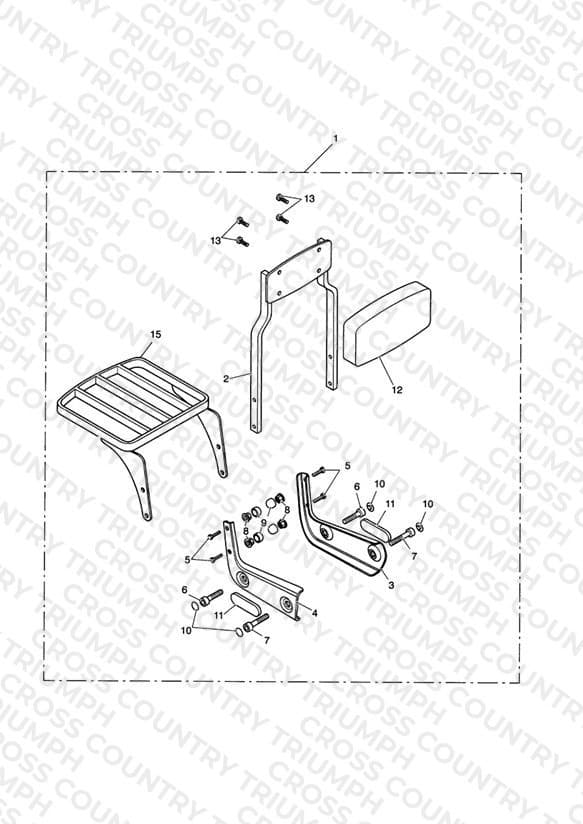 Passenger Backrest Tall + Luggage Rack Kit